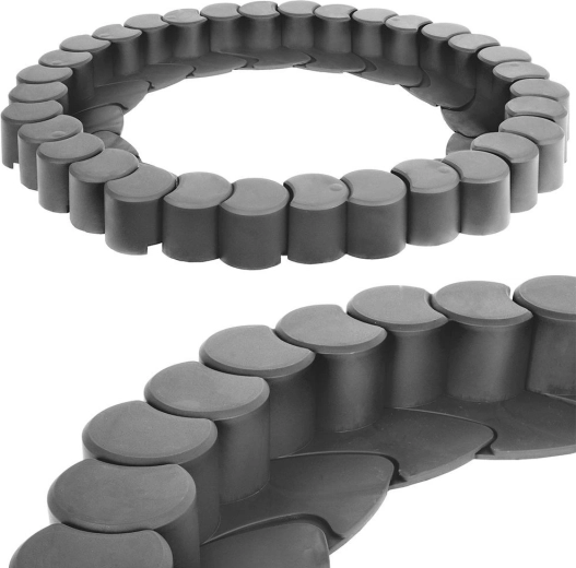 Palisadă de grădină grafit 4,1 m, 32 piese