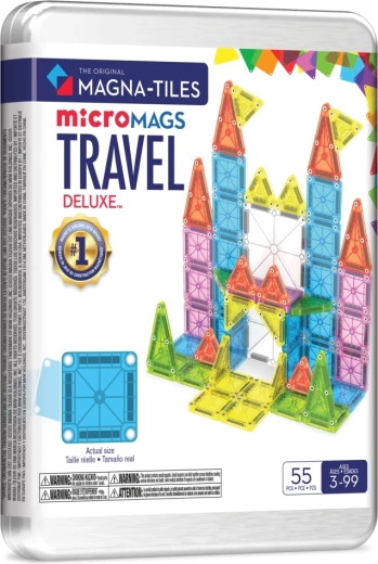 Magna-Tiles set de construcție magnetic de călătorie microMAGS Travel Deluxe (55 piese)