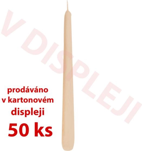 Lumânare conică din parafină roz 18,5 × 2,3 cm (pachet 50 buc.)