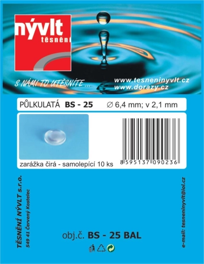 Opritoare autoadezive transparente semisferice 6,4 × 2,1 mm, set 10 buc