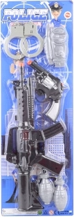 Set de poliție cu pistol-mitralieră pentru copii