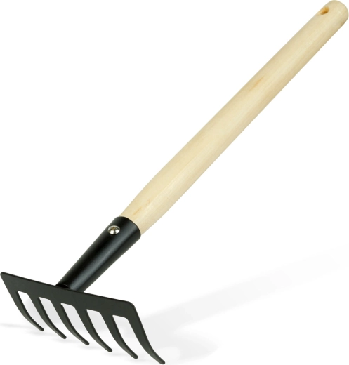 Greblă de grădină cu mâner din lemn, 50 cm