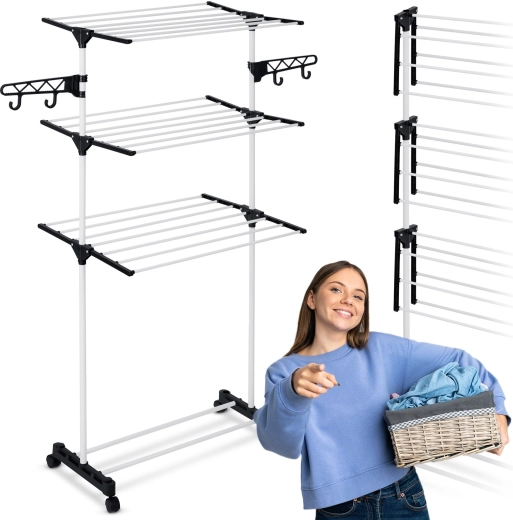 Uscător de rufe vertical pe suport Delia 15 m