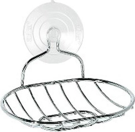 Săpunieră ovală suspendată cu ventuză, crom