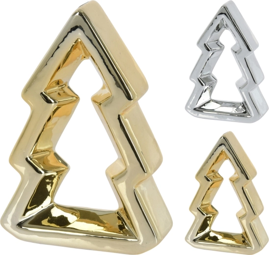 Brad decorativ lucios 32 cm – argintiu sau auriu