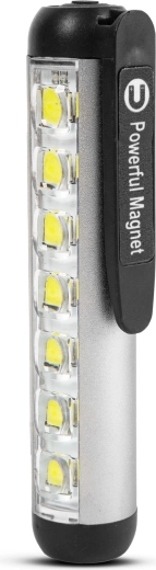 Lanternă LED reîncărcabilă de buzunar Phenom cu lumină de lucru 500 lm, argintie