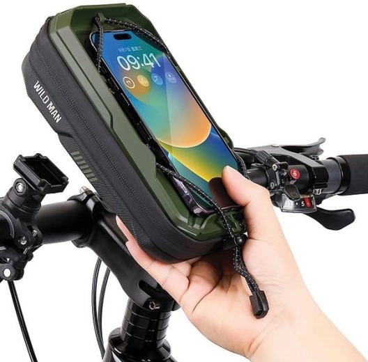 Wildman geantă pentru cadru de bicicletă cu suport pentru telefon GX330 verde