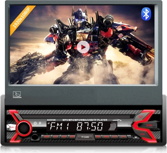 Autoradio Audiocore AC9100 cu ecran tactil extensibil de 7", Bluetooth și USB