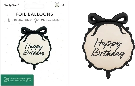 Balon din folie în formă de pastilă Happy Birthday 47,5 × 45 cm mix