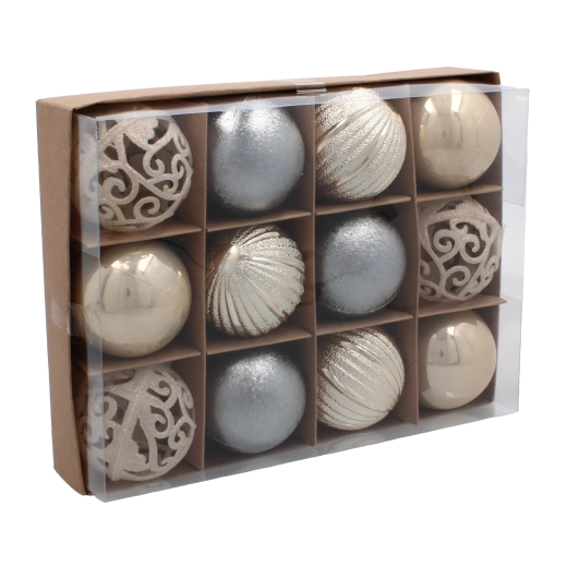 Paletă armonioasă șampanie–gri–alb