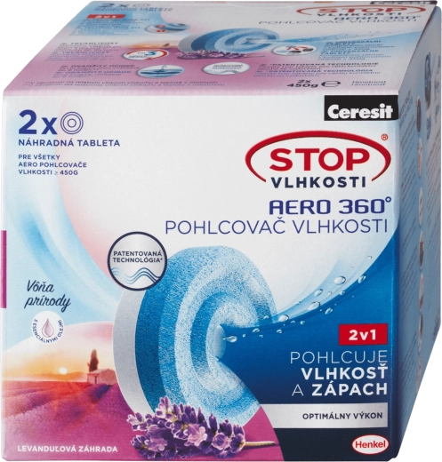 Ceresit Stop umezeală AERO 360° tablete de rezervă lavandă 2×450 g