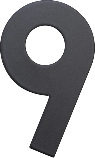 Număr de casă 9, 75 mm, inox, negru mat