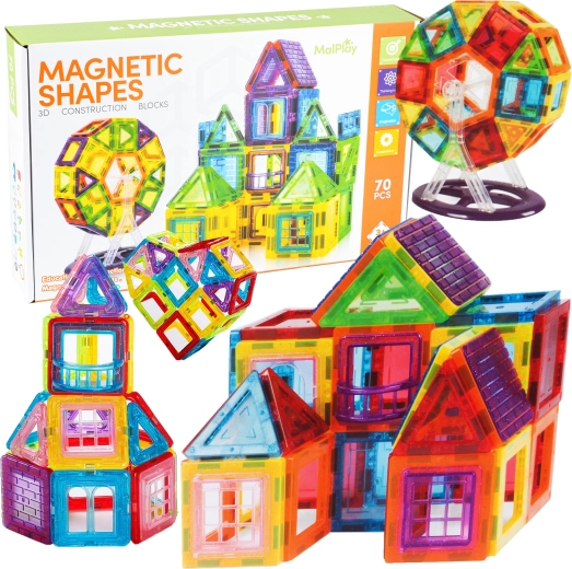 Set de construcție 3D magnetic – 70 de piese