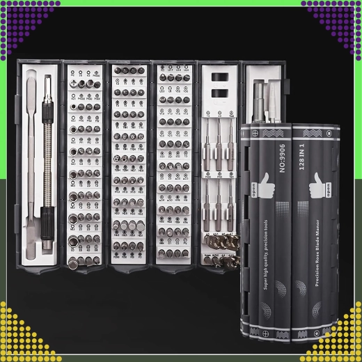 Set de șurubelnițe de precizie magnetice 128 în 1