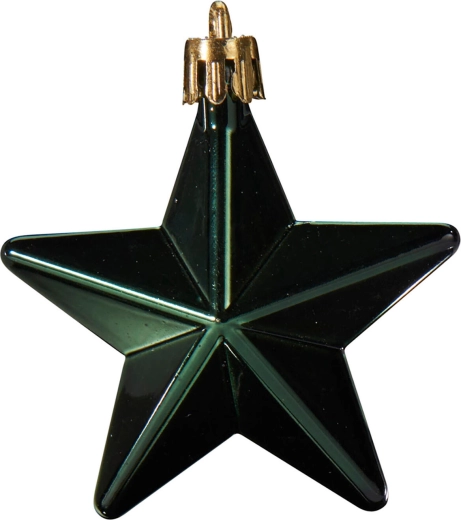 Decorațiune de Crăciun suspendată în formă de stea, verde închis, 6,5 cm - 1 bucată