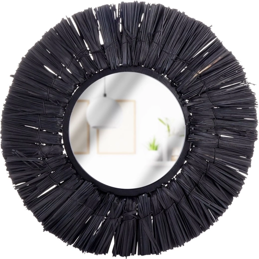 Oglindă de perete rotundă neagră Home Styling Collection, 32 cm