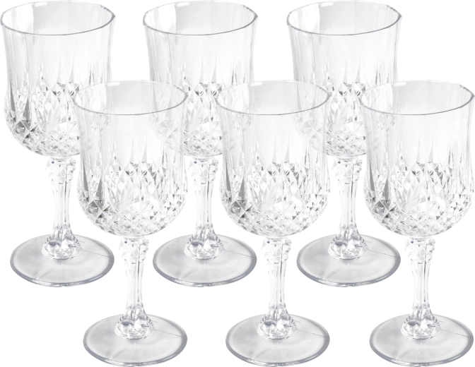 Pahare de vin din plastic Alpina 200 ml, set 6 buc.