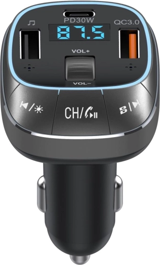 Transmițător FM Bluetooth Sencor pentru mașină cu încărcare rapidă