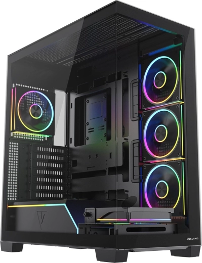 Carcasă PC Modecom Volcano Stellar Plus ARGB Midi 5F, neagră