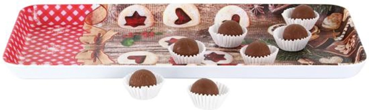 Tavă de servire din melamină TORO cu motiv linzer 35 × 16,5 cm