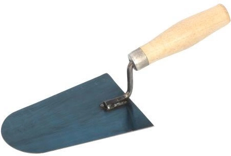 Cancioc de zidărie din oțel, rotunjit, 160 × 110 mm, cu mâner din lemn