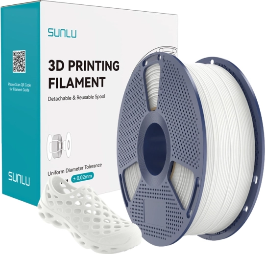 Filament Sunlu TPU 95A alb 1,75 mm 1 kg