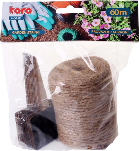 Sfoară de grădină din iută 60 m cu etichete