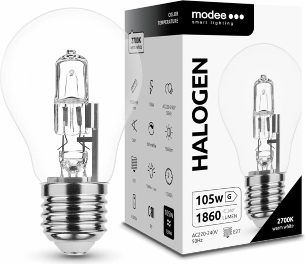 Bec halogen Modee Classic A55 105 W E27, 1860 lm, alb cald, reglabil