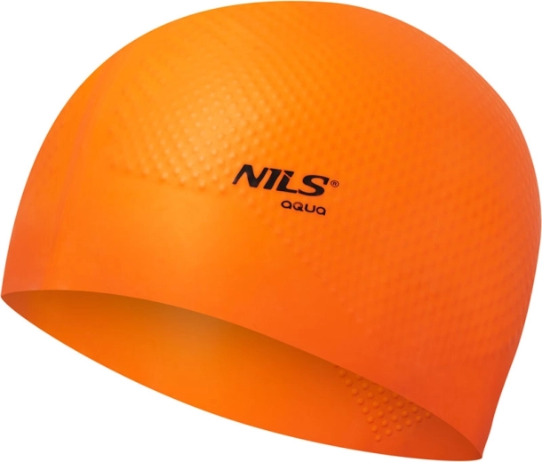 Căciulă de înot din silicon NILS Aqua NQC Dots portocaliu