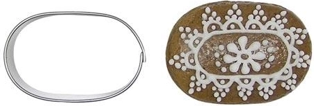 Formă de decupat pentru prăjituri moka oval 4 cm inox
