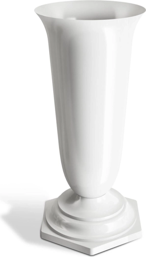 Vază funerară NATY cu bază grea 23 cm, albă
