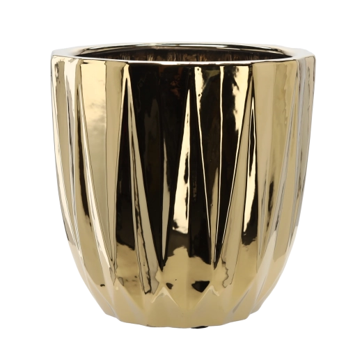 Ghiveci ceramic pentru flori 40 × 40 × 39,5 cm auriu