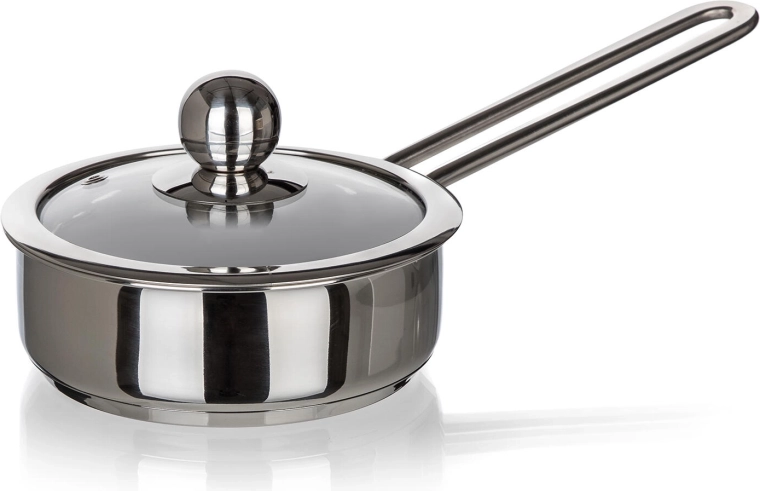 Cratiță din inox cu capac de sticlă 0,75 l PICCOLO, 14 cm