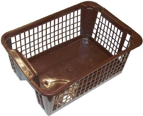 Coș din plastic stivuibil 36 x 26 x 14 cm – Maro