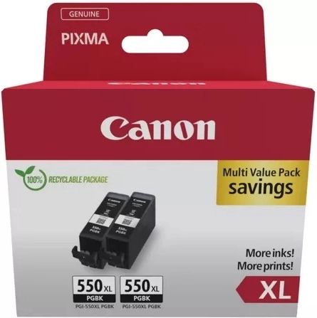 Pachet dublu rezervor de cerneală negru Canon PGI-550XL