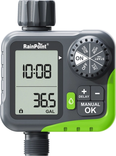 RainPoint controler de irigare cu contor de consum de apă