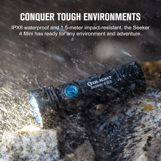 Lanternă Olight Seeker 4 Mini Titanium Limited Edition cu lumină UV