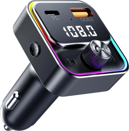 Transmițător FM Bluetooth pentru mașină SWM 3000 cu USB-A și USB-C, PD și QC 3.0, control vocal - 1 bucată