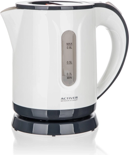 Fierbător electric SOLLA 0,8 l alb-gri 900–1100 W