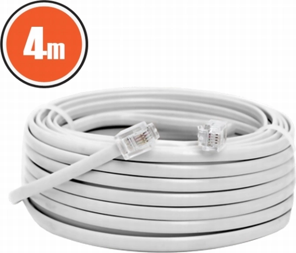 Cablu telefonic 6P4C, 4 m, alb