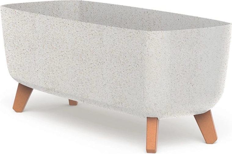 Ghiveci Gracia Case Eco Wood 58 cm alb