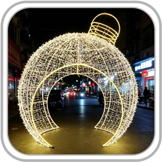 Decorațiune de Crăciun 3D – sferă luminoasă 4 m, 3420 LED, alb cald + flash alb rece