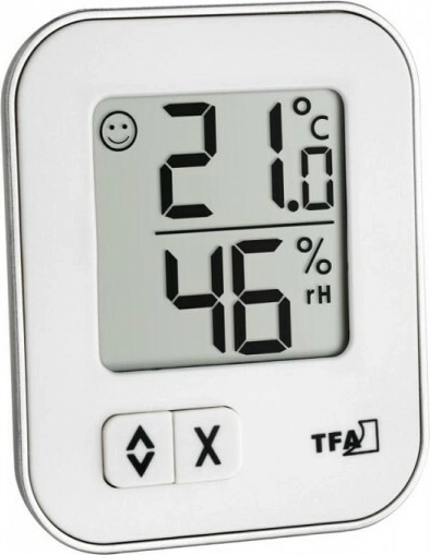 Termometru digital cu higrometru TFA MOXX, alb