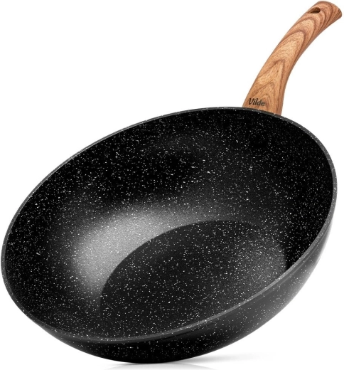 Tigaie wok Vilde Granitica Wood 32 cm