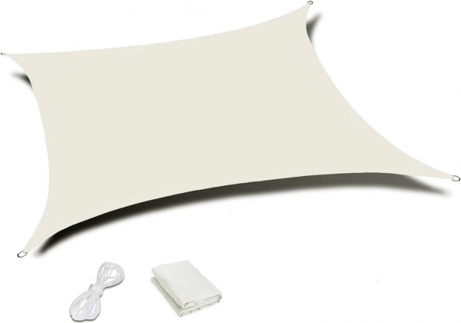 Prelată de umbrire dreptunghiulară 2 × 3 m, impermeabilă, bej, MultiGarden