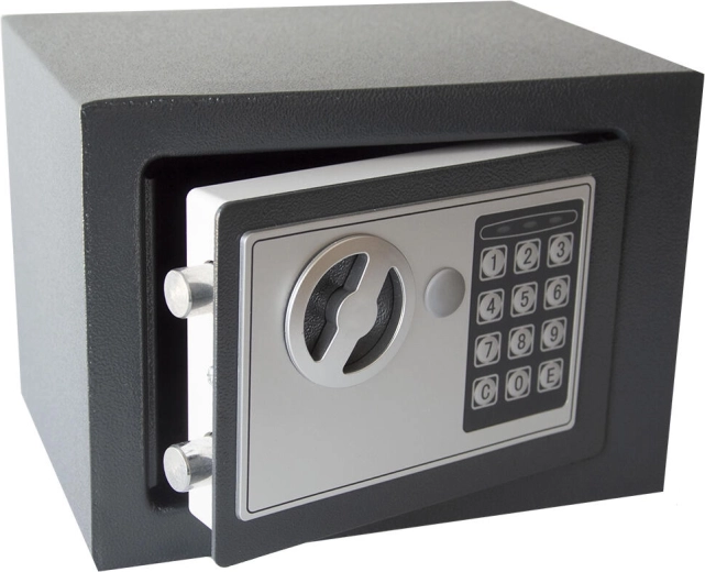 Seif digital 230 × 170 × 170 mm cu cheie de urgență