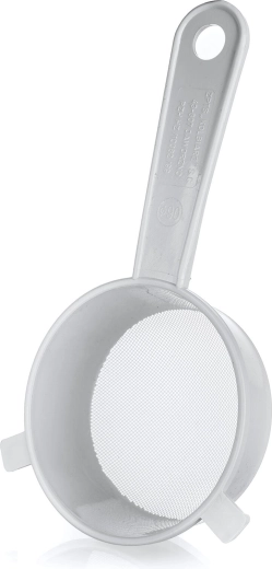 Strecurătoare de bucătărie PRAKTIS 9 cm cu mâner – albă