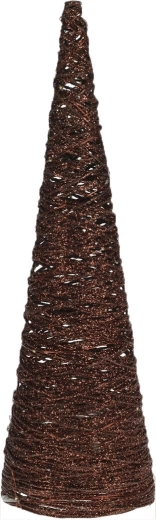 Piramidă decorativă 40 cm cu iluminare LED, metalică, maro
