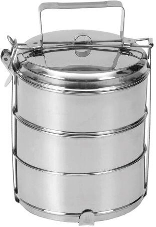 Recipient pentru mâncare din inox 16 cm, 3 piese cu închidere cu clemă
