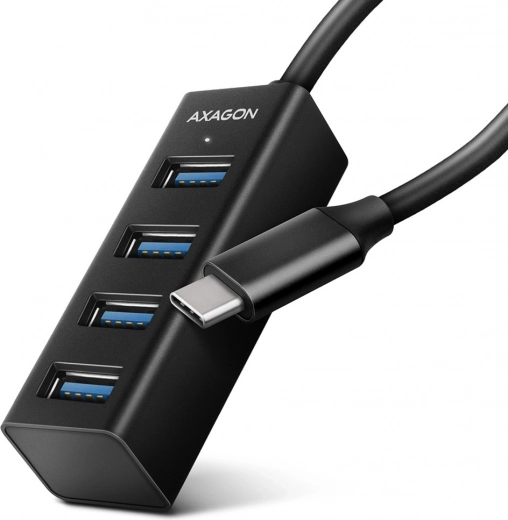 HUE-M1C Hub mini metalic USB 3.2 Gen 1 cu 4 porturi, cablu USB-C 20 cm
